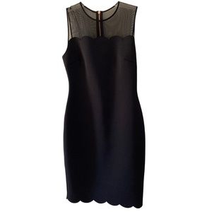 Ted Baker Black Bodycon Mesh Top Dress